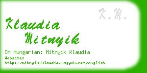 klaudia mitnyik business card